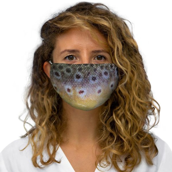 Snug-Fit Polyester Brown Trout Face Mask