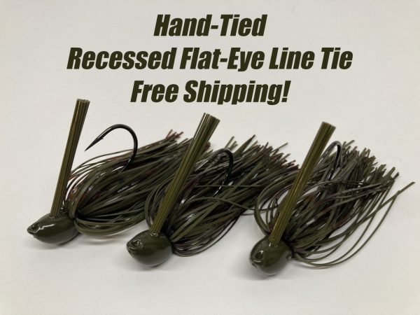 3-Pack Hand-Tied 1/2-oz. Perfect Craw Recessed Flat-Eye Flipping Jigs with Free Shipping