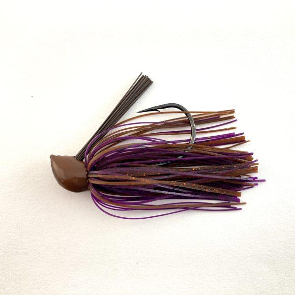3 Hand-Tied 1/2-oz. Brown/Purple Recessed Flat-Eye Flipping Jigs with Free Shipping