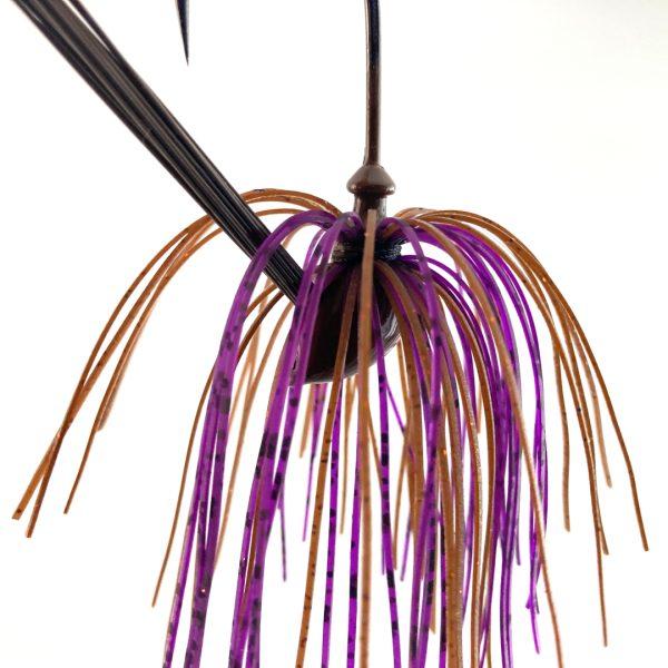 3 Hand-Tied 1/2-oz. Brown/Purple Recessed Flat-Eye Flipping Jigs with Free Shipping